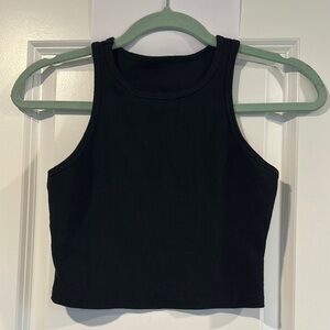 Black Racerback Ribbed Women’s Crop Top
